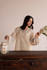 BATIK-2PIECE DHANAK EMBROIDERED SHIRT WITH DHANAK EMB SLEEVES-PK-15024