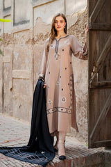 VINTAGE-UNSTITCHED 3PC DHANAK EMBROIDERED SUIT-PK-4421