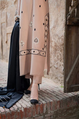 VINTAGE-UNSTITCHED 3PC DHANAK EMBROIDERED SUIT-PK-4421