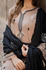 VINTAGE-UNSTITCHED 3PC DHANAK EMBROIDERED SUIT-PK-4421