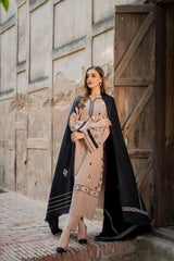 VINTAGE-UNSTITCHED 3PC DHANAK EMBROIDERED SUIT-PK-4421