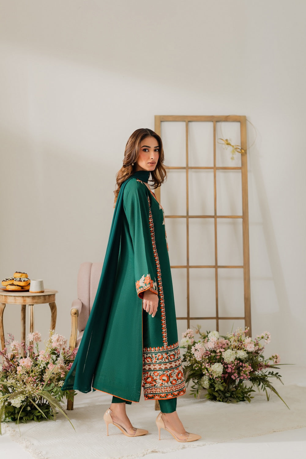VINTAGE- UNSTITCHED 3PC DHANAK EMBROIDERED SUIT-PK-5785