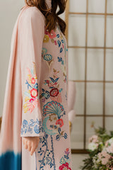 VINTAGE-UNSTITCHED 3PC DHANAK EMBROIDERED SUIT-PK-5837