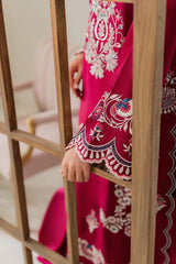 VINTAGE-UNSTITCHED 3PC DHANAK EMBROIDERED SUIT-PK-4296