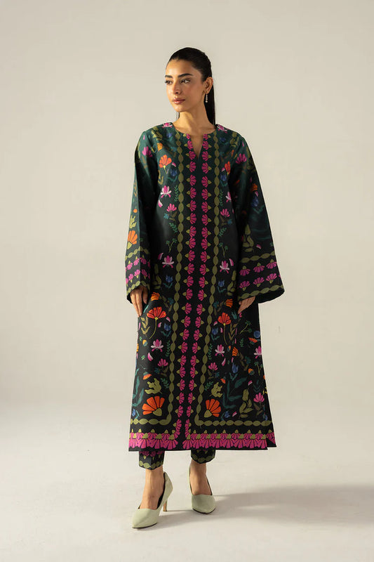 AFROZEH-UNSTITCHED 2PC SHAMOZE SILK PRINTED SUIT-PK-5825