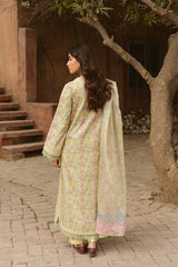 AYZEL-UNSTITCHED 3PC LAWN PRINTED EMB SUIT-PK-055