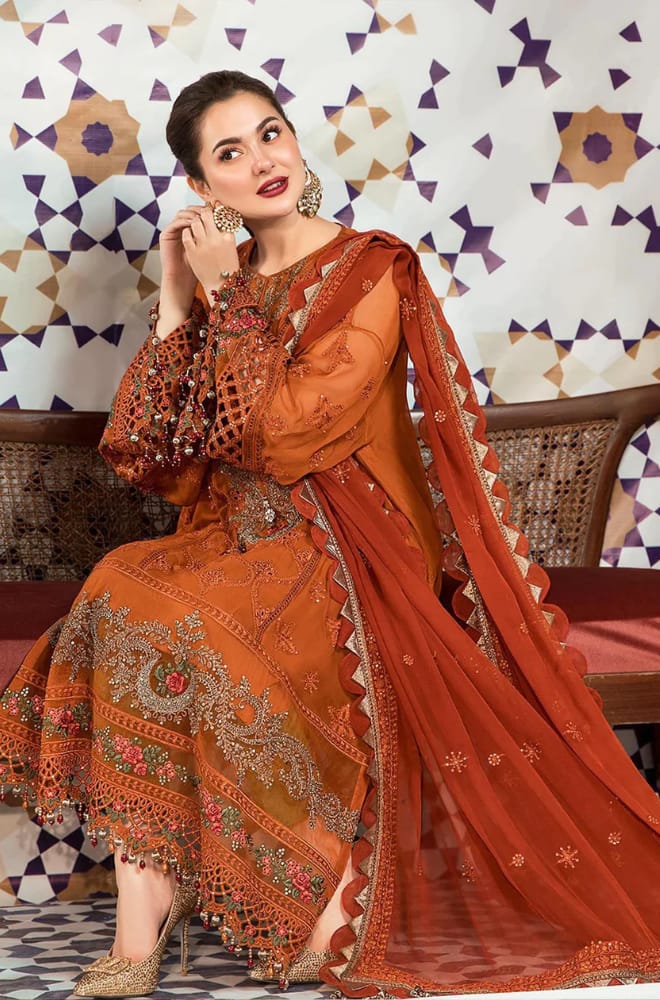 MARIA.B-3PC UNSTITCHED DHANAK HEAVY EMBROIDERED SUIT-PK-2649