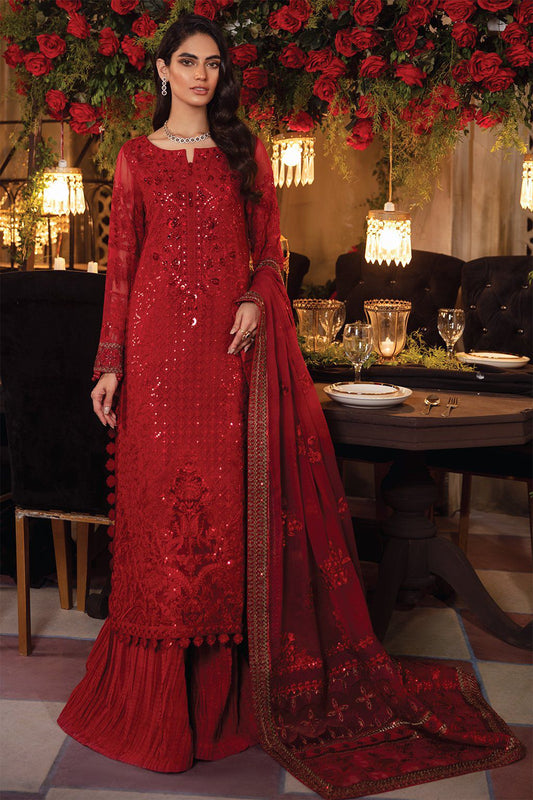 BAROUQE 3PC HEAVY EMBROIDERED HANDMADE WORK WITH HEAVY EMBROIDERED DUPATTA-EP-3431
