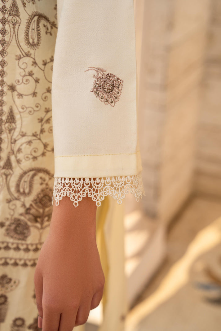 PULK-3PC DHANAK EMBROIDERED SHIRT WITH DHANAK HEAVY CUTWORK EMBROIDERED SHAWL-PK-5533