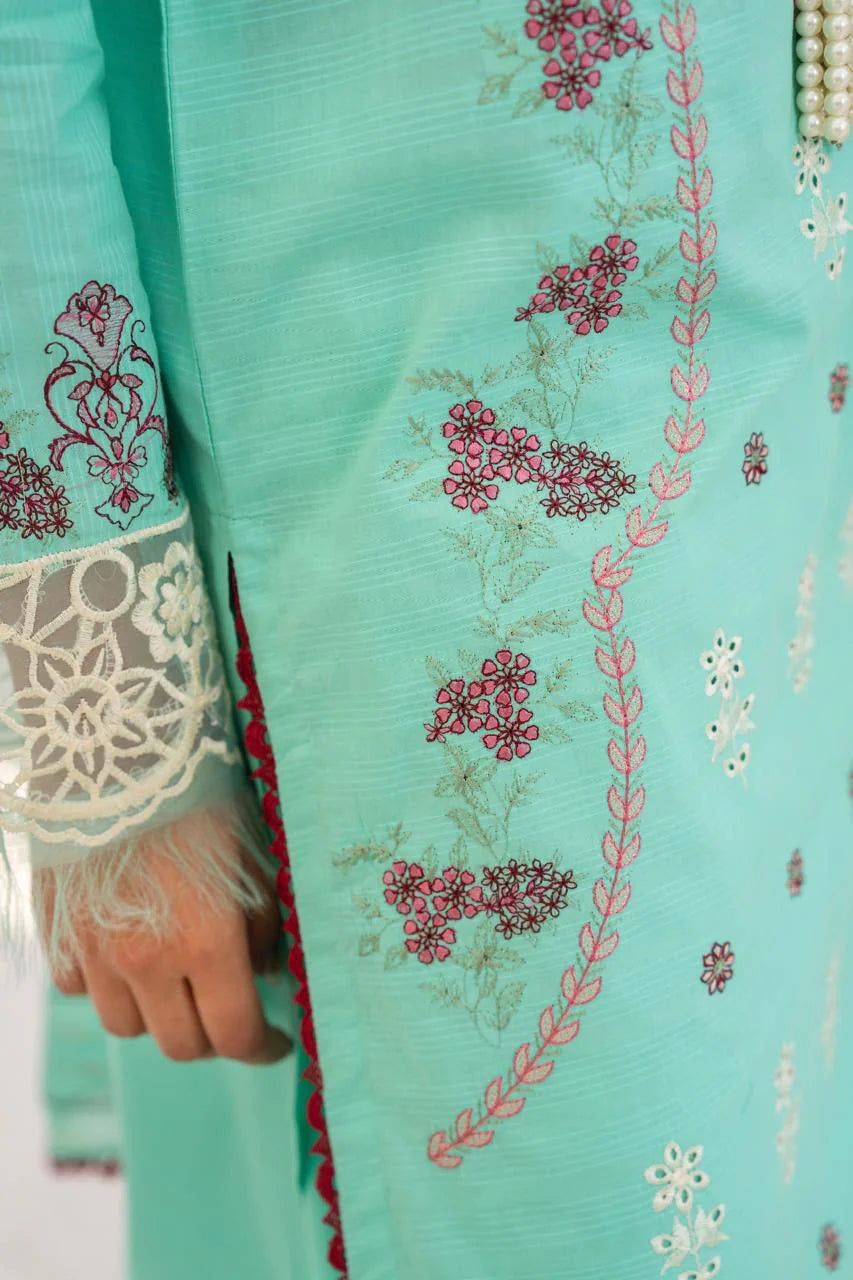 PULK-3PC LAWN EMBROIDERED SHIRT WITH LAWN EMBROIDERED READY TO WEAR DUPATTA-PK-5591