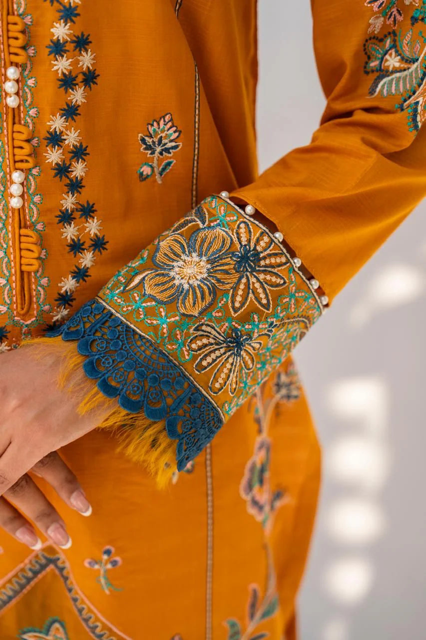 PULK-3PC LAWN EMBROIDERED SHIRT WITH LAWN EMBROIDERED READY TO WEAR DUPATTA-PK-5594