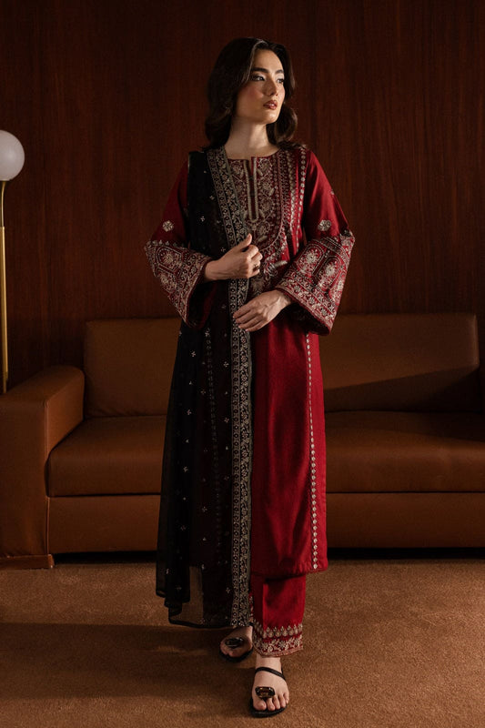 BATIK-UNSTITCHED 3PC DHANAK SEQUIN EMBROIDERED SUIT-PK-5750