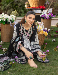 ELAF-UNSTITCHED 3PC LAWN HEAVY EMBROIDERED SUIT-PK-4723