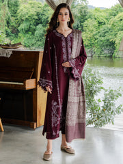 IZEL-UNSTITCHED 3PC DHANAK EMBROIDERED SUIT-PK-5267