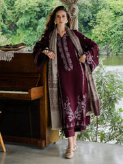 IZEL-UNSTITCHED 3PC DHANAK EMBROIDERED SUIT-PK-5267