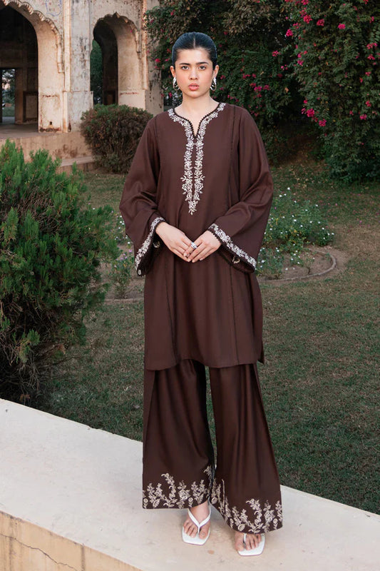 ZIVA-2PC DHANAK EMBROIDERED SHIRT WITH DHANAK EMBROIDERED TROUSER-EP-5512