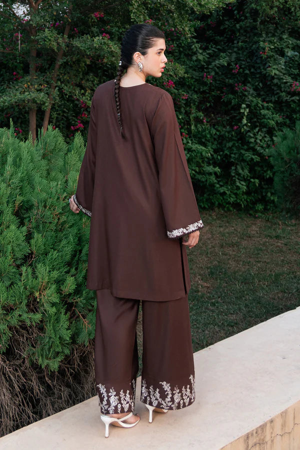 ZIVA-2PC DHANAK EMBROIDERED SHIRT WITH DHANAK EMBROIDERED TROUSER-EP-5512