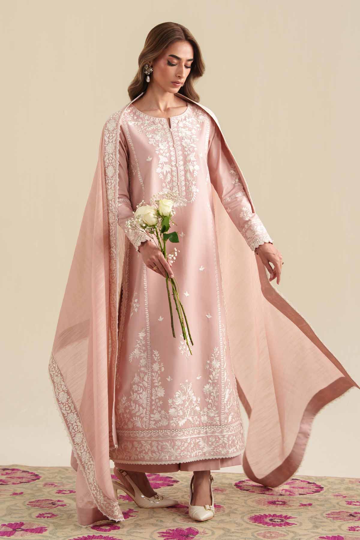 ZAIB-UNSTITCHED 3PC DHANAK EMBROIDERED SUIT-PK-5167