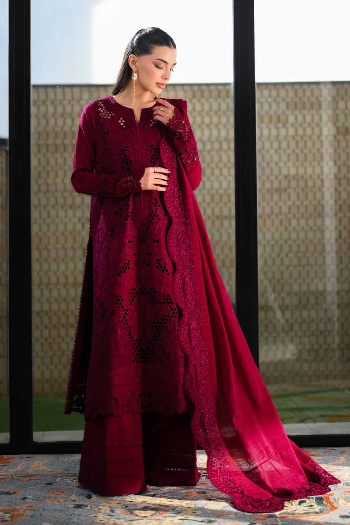 ZAIB-3PC LAWN CHIKANKAARI EMBROIDERED SUIT-PK-4896