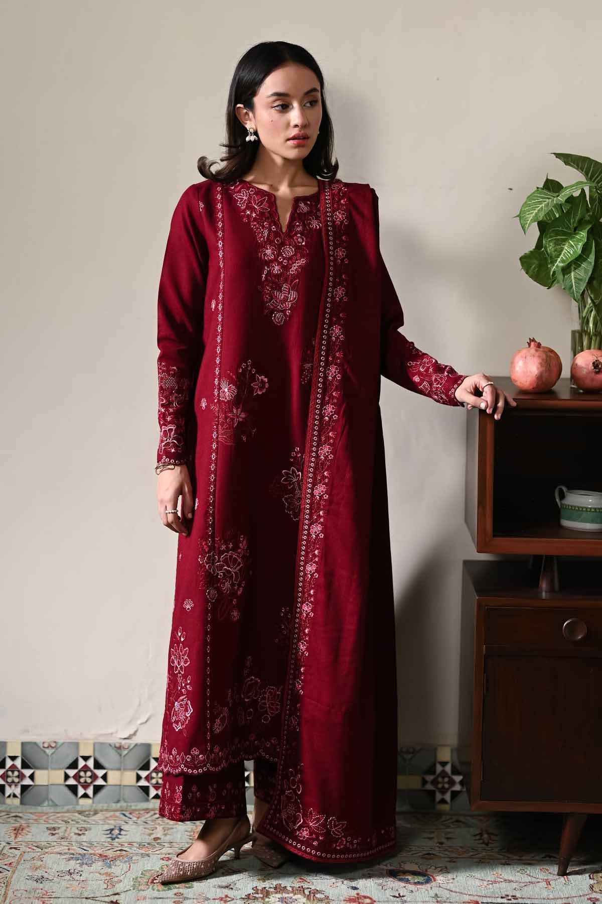 ZAIB-UNSTITCHED 3PC DHANAK EMBROIDERED SUIT-PK-5031