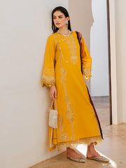 IZEL-UNSTITCHED 3PC LAWN EMBROIDERED SUIT-PK-4821