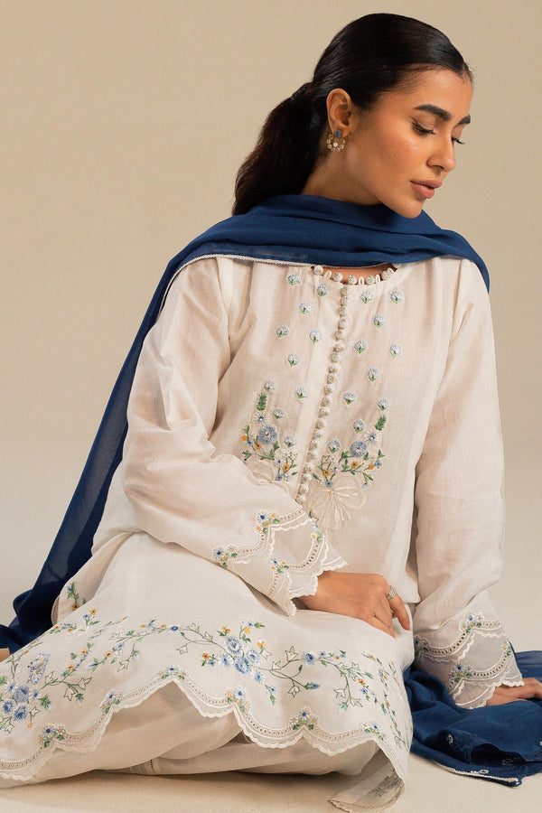 ZARA SHAH JAHAN-UNSTITCHED 3PC DHANAK EMBROIDERED SUIT-PK-4054