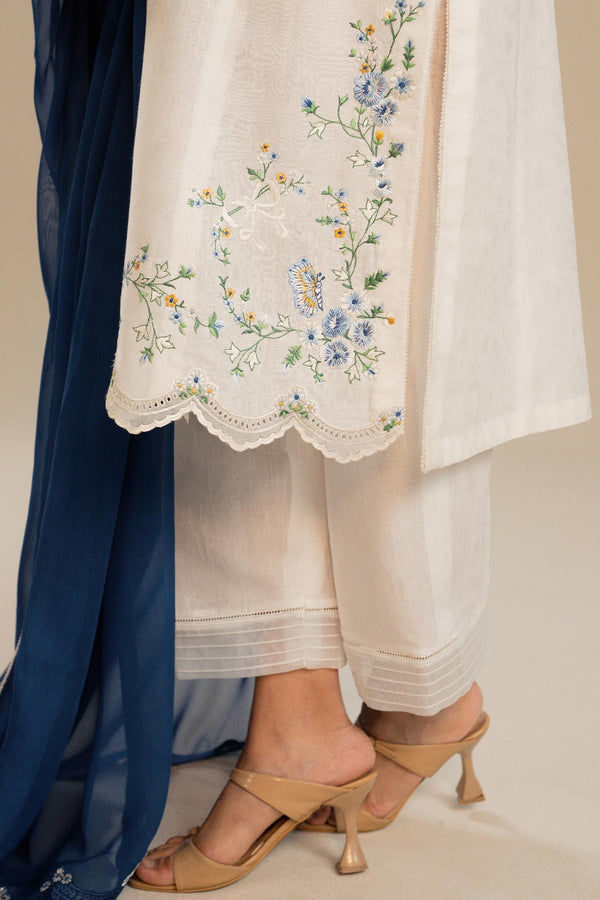 ZARA SHAH JAHAN-UNSTITCHED 3PC DHANAK EMBROIDERED SUIT-PK-4054