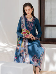 IZEL-UNSTITCHED 3PC LAWN EMBROIDERED SUIT-PK-4846