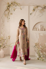 VINTAGE-UNSTITCHED 3PC LAWN EMBROIDERED SUIT-PK-4768
