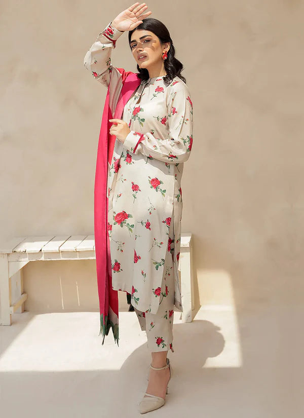 BAROUQE-UNSTITCHED 3PC KARANDI PRINTED SUIT-PK-2575