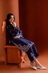 BATIK-2PIECE DHANAK EMBROIDERED SHIRT WITH DHANAK EMB SLEEVES-PK-15013