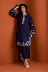 BATIK-2PIECE DHANAK EMBROIDERED SHIRT WITH DHANAK EMB SLEEVES-PK-15013