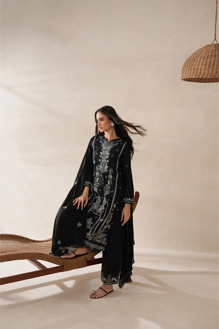 BEECHTREE-UNSTITCHED 3PC KARANDI EMBROIDERED SUIT-PK-5804
