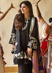 MUSHQ-3PC LAWN EMBROIDERED SHIRT WITH MONARK PRINT DUPATTA AND TROUSER-PK-5624