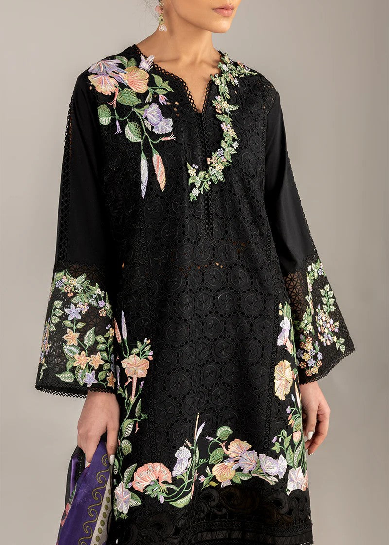 MUSHQ-3PC LAWN EMBROIDERED SHIRT WITH MONARK PRINT DUPATTA AND TROUSER-PK-5624