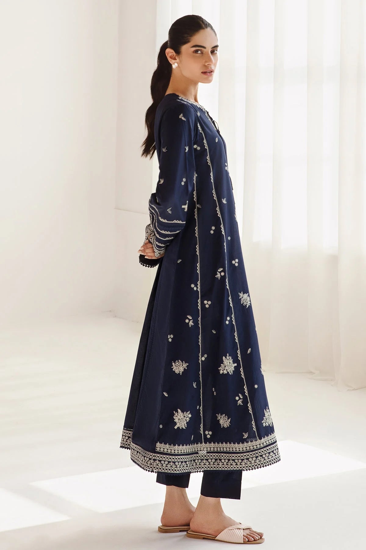 JAZMIN-UNSTITCHED 3PC DHANAK SEQUENCE EMBROIDERED SUIT-PK-5774