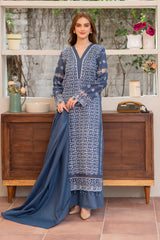 MIRAKHI-3PC LAWN CHIKENKARI EMBROIDERED SHIRT WITH LAWN TUBE SLUB DUPATTA-PK-5668