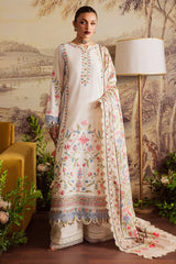 MAHNUR-UNSTITCHED 3PC KARANDI EMBROIDERED SUIT-PK-4329