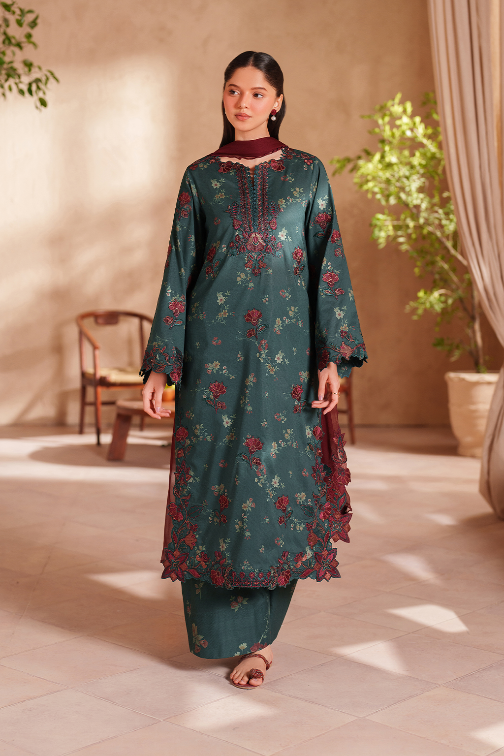 IZNIK-UNSTITCHED 3PC LAWN EMB PRINTED SUIT-PK-029