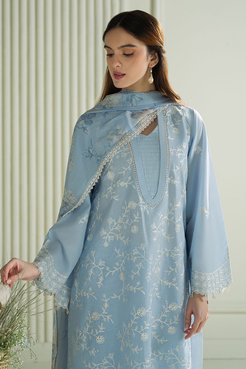 CROSS STITCH-UNSTITCHED 3PC DHANAK EMBROIDERED SUIT-PK-3666