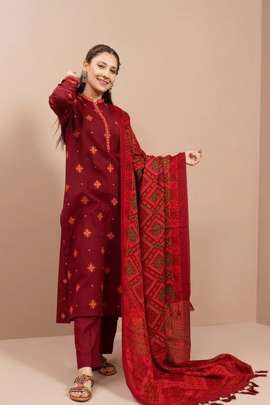 KAYSERIA- 3PC LAWN EMBROIDERED WITH DIGITAL PRINT DUPATTA & TROUSER-PK-3124
