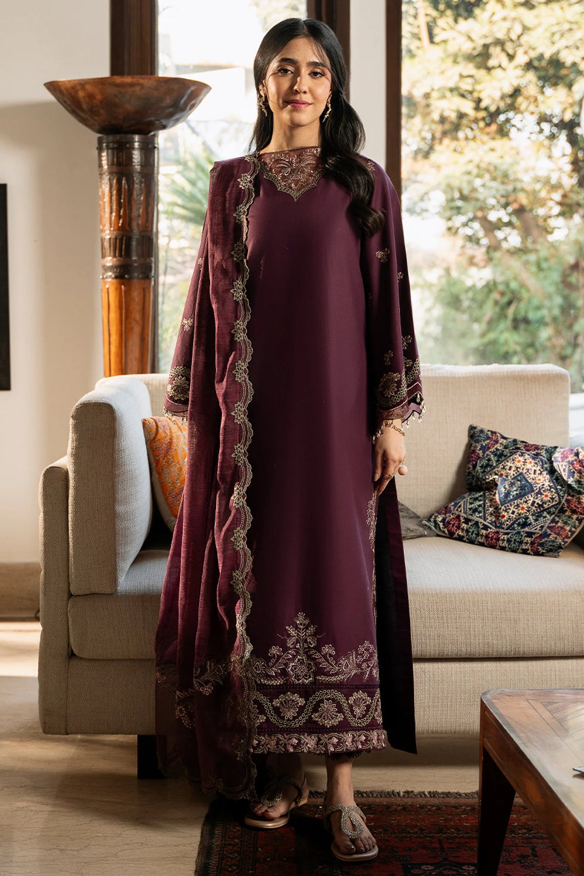 RANG RASIYA - UNSTITCHED 3PC LAWN EMBROIDERED SUIT-PK-5689