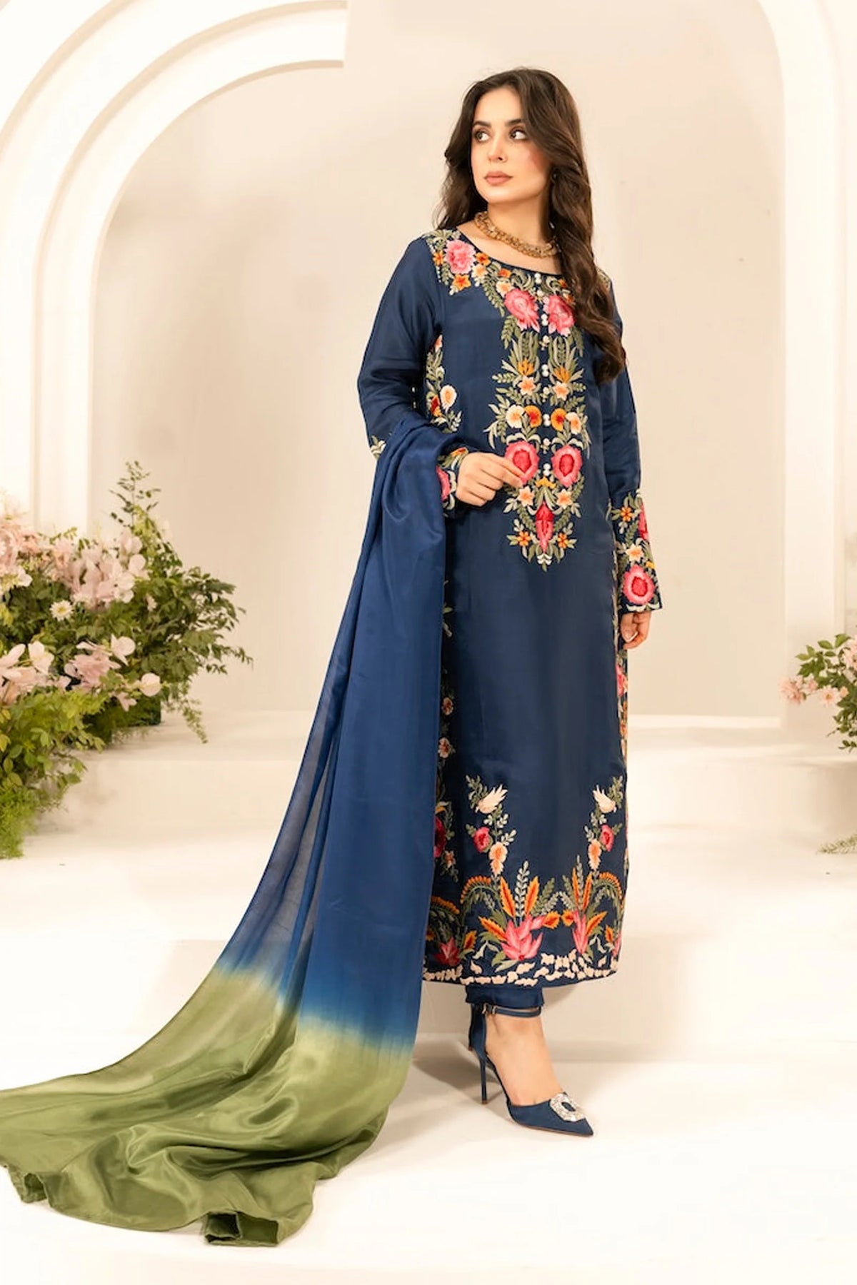 MIRANA-UNSTITCHED 3PC LAWN EMBROIDERED SUIT-PK-4645