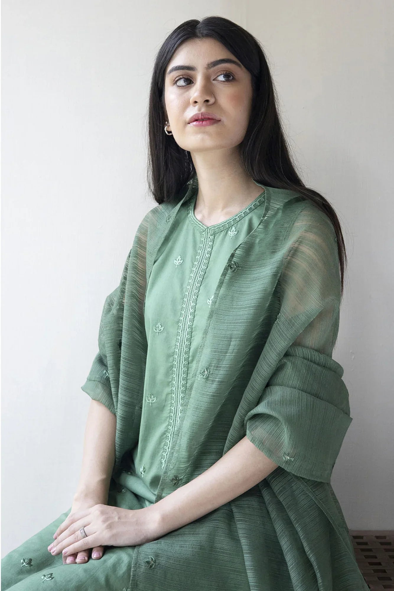 DYOT-3PC-LAWN EMBROIDERED SHIRT WITH ORGANZA EMBROIDERED DUPATTA & TROUSER-PK-2655