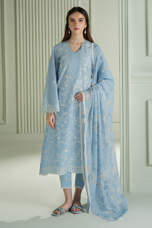 CROSS STITCH-UNSTITCHED 3PC DHANAK EMBROIDERED SUIT-PK-3666