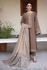 IZEL-UNSTITCHED 3PC KHADDAR EMBROIDERED SUIT-PK-4388