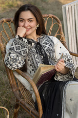 QALAMQAR-UNSTITCHED 3PC DHANAK HEAVY EMBROIDERED SUIT-PK-5657