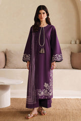 GARNET-UNSTITCHED 3PC DHANAK EMBROIDERED SUIT-PK-4305