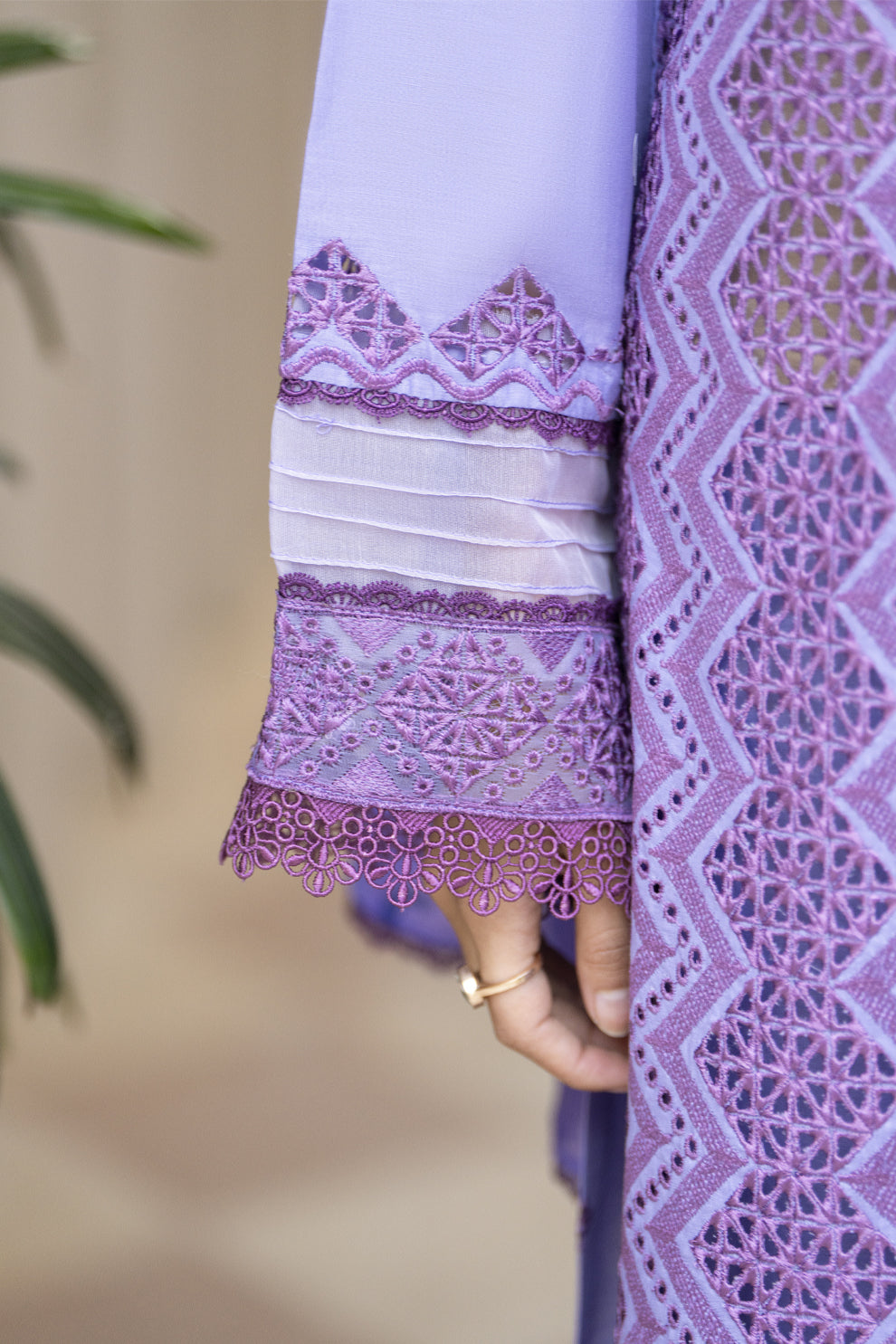 MIRAKHI-3PC LAWN LASERCUT EMBROIDERED SHIRT WITH MOARK PRINT DUPATTA-PK-VOL-1