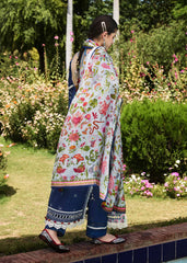 AYAN SAFFANA-3PC VISCOUS EMBROIDRED SHIRT WITH COUTURE PRINT SHAWL AND TROUSER-EP-5331